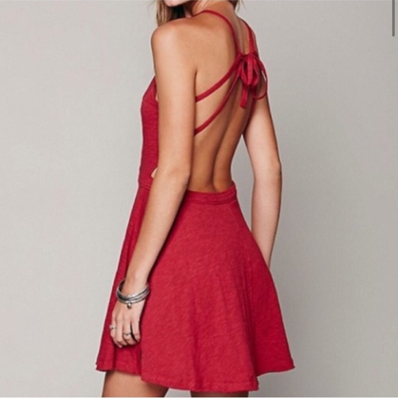 Free People Dresses & Skirts - Free People Open Back Dress Red M